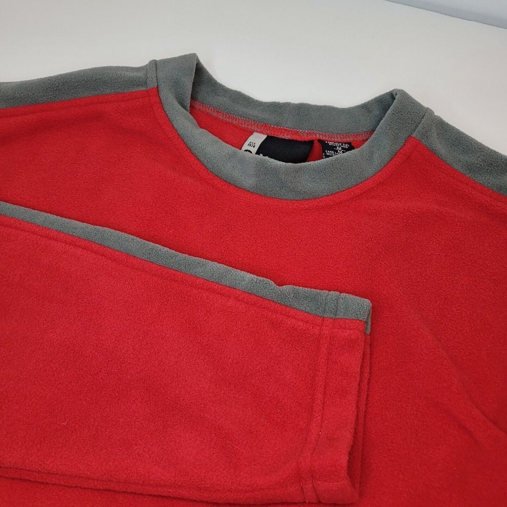 Marmot Reactor Crew Mens Medium Red Fog Grey Fleece Pullover NEW 8171